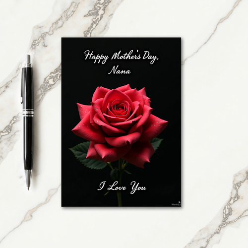 Velvety Red Rose Mother Card