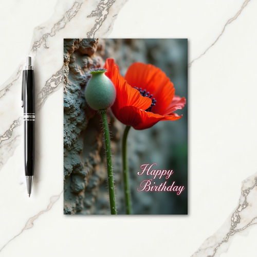 Velvety Seed Pod Birthday Card