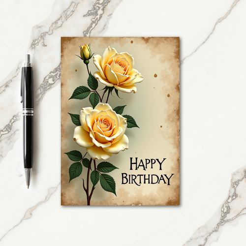 Velvety Yellow Birthday Card