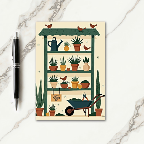 Verdant Fathers Day Garden Scene Card