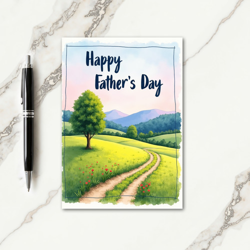 Verdant Fathers Day Hills Card
