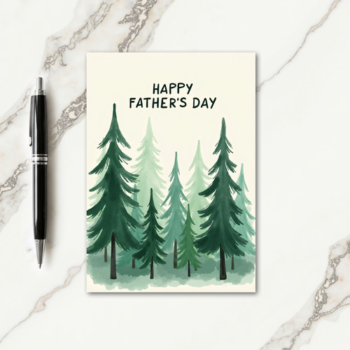 Verdant Fathers Day Watercolor Card