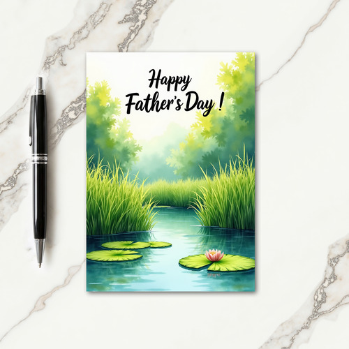 Verdant Fathers Day Waterscape Card