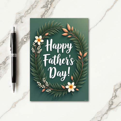 Verdant Fathers Day Wreath Card