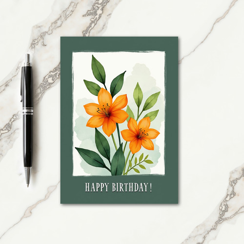 Verdant Foliage Birthday Card