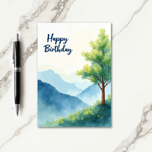 Verdant Forest Birthday Card