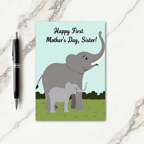 Verdant Green Elephant Pattern Card