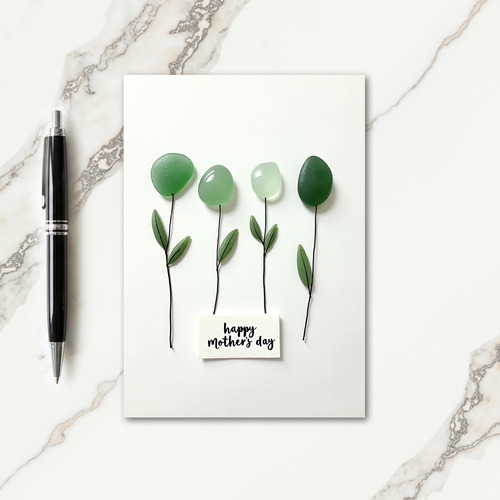Verdant Mothers Day Glass Art Card
