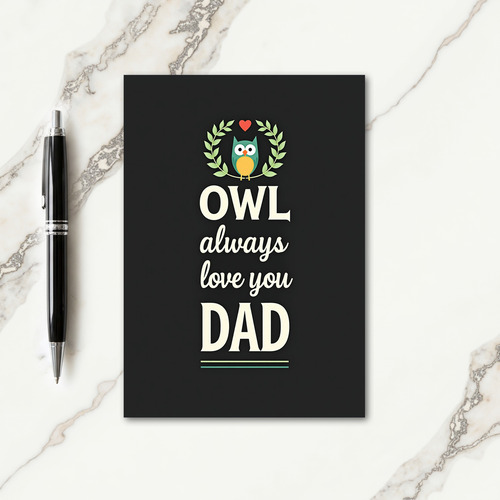 Verdant Owl Fathers Day Card