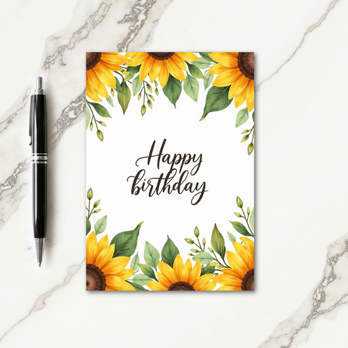 Verdant Script Birthday Card