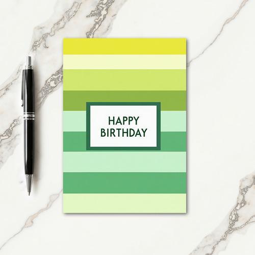 Verdant Stripe Birthday Card