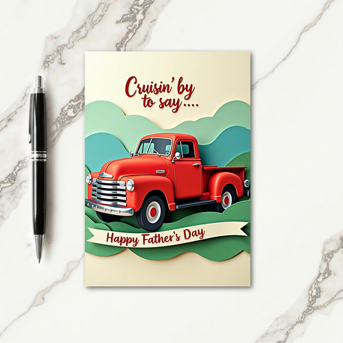 Vermilion Truck Fathers Day Card
