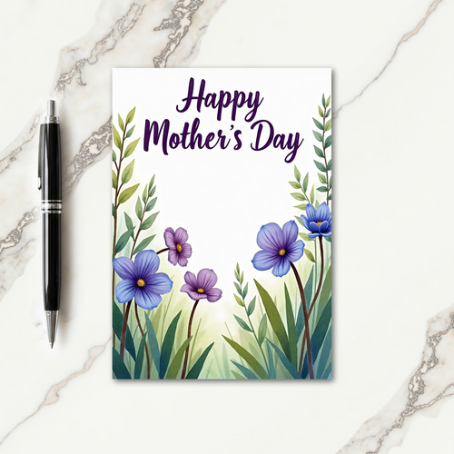 Vertical Floral Mothers Day Card