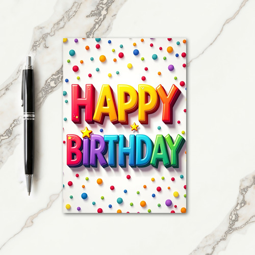 Vibrant 3D Birthday Card