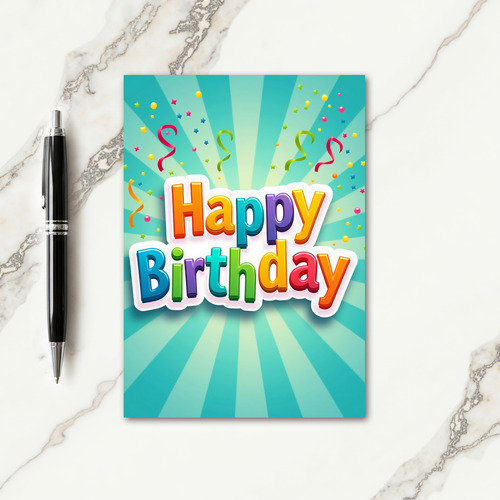 Vibrant 3D Letter Birthday Card