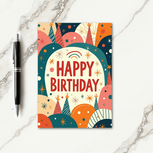 Vibrant Abstract Birthday Card