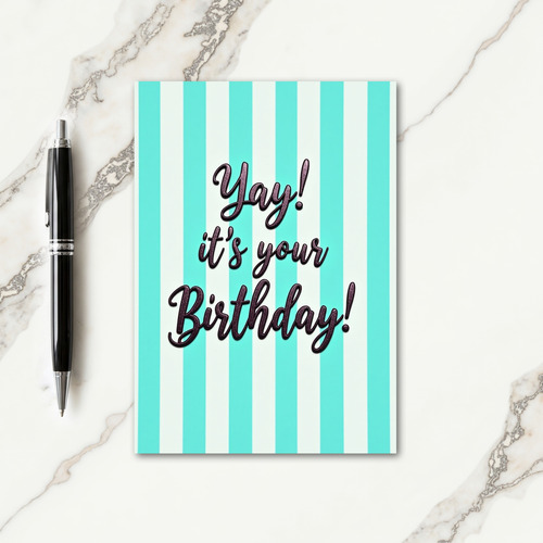 Vibrant Aqua Stripe Card