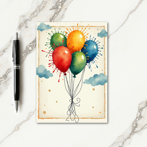 Vibrant Ascending Balloons Card
