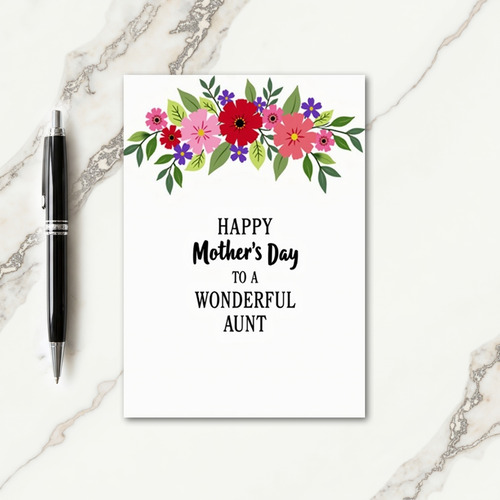 Vibrant Aunt Mothers Day Card