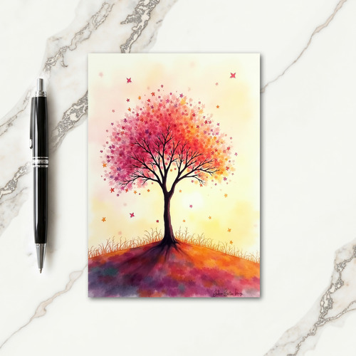 Vibrant Autumn Tree Thanks Card