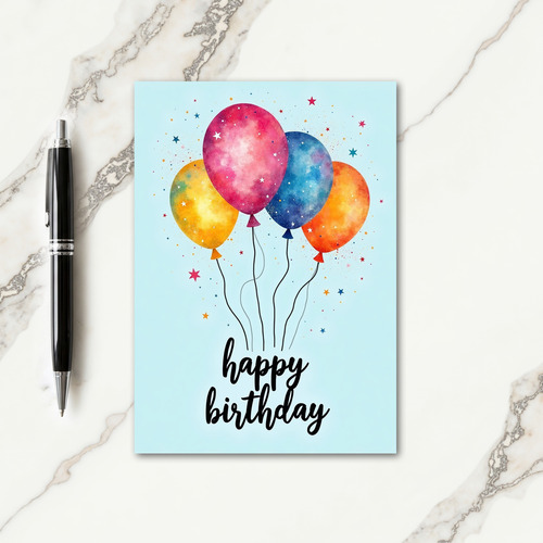 Vibrant Balloon Birthday Card