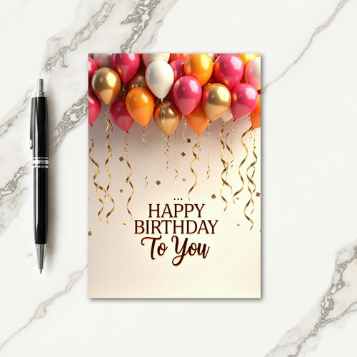 Vibrant Balloon Party Card
