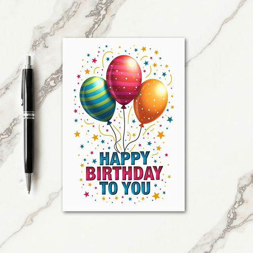 Vibrant Balloons Birthday Card