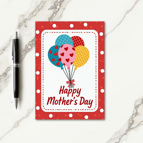 Vibrant Balloons Mothers Day Card