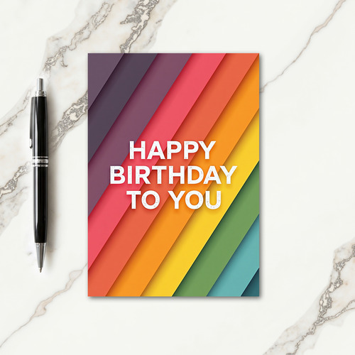 Vibrant Bands Birthday Card