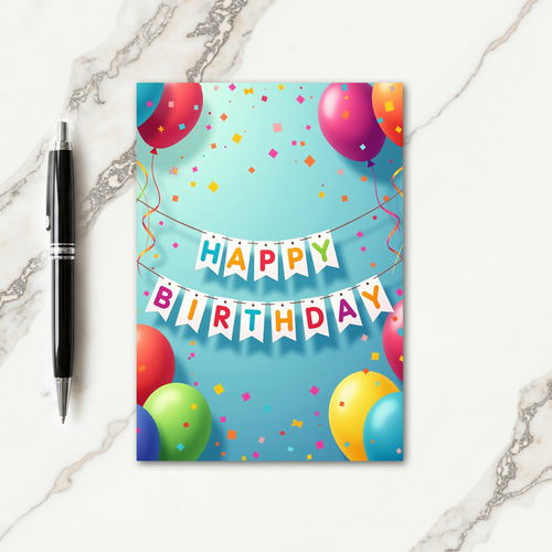Vibrant Banner Birthday Card