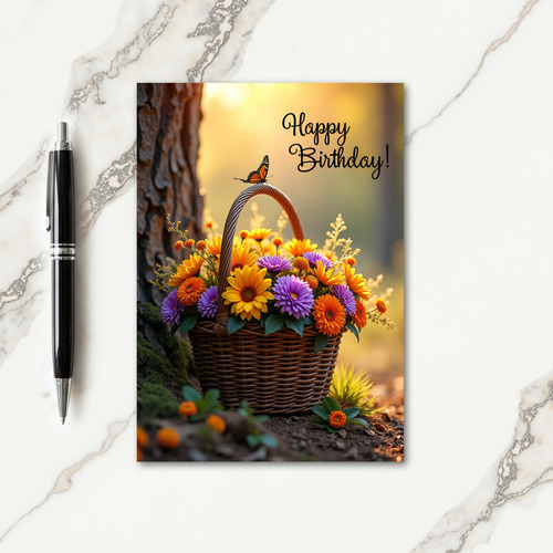 Vibrant Basket Birthday Card