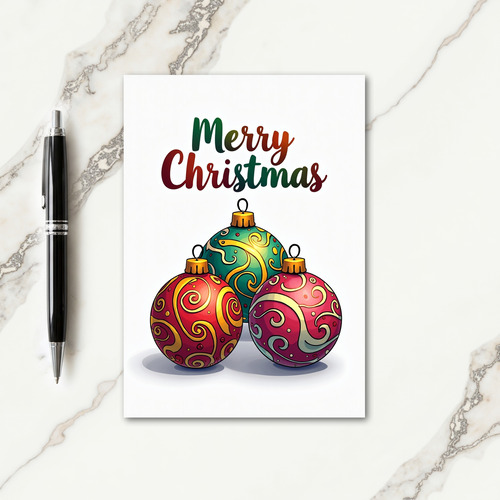 Vibrant Baubles Christmas Card thumbnail