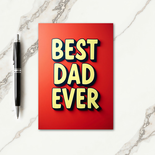 Vibrant Best Dad Typography Card