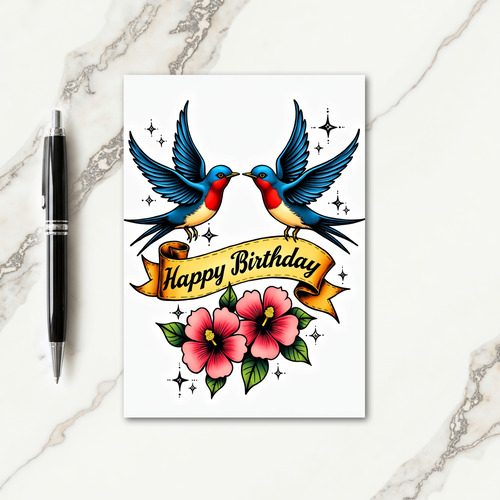 Vibrant Birds Birthday Card