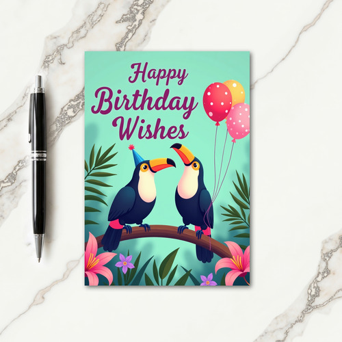 Vibrant Birds Wishes Card