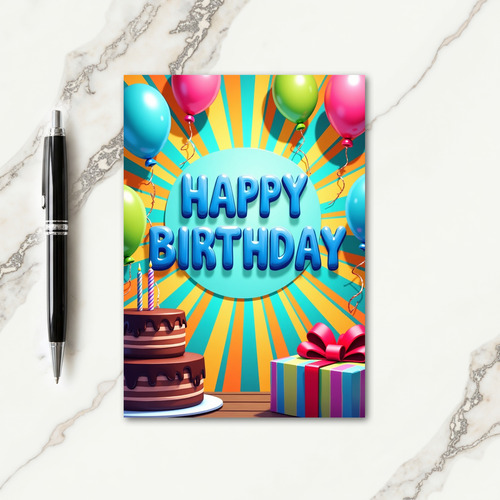 Vibrant Birthday 3D Card
