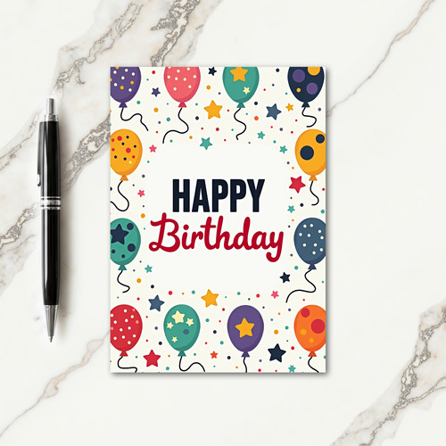 Vibrant Birthday Balloon Card