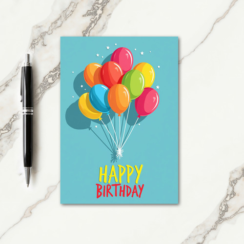 Vibrant Birthday Balloons Card