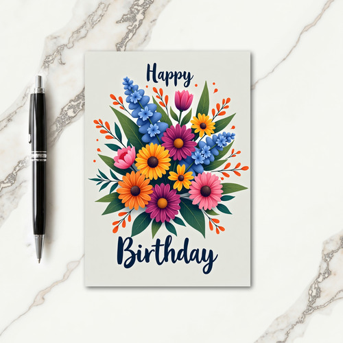 Vibrant Birthday Bloom Card