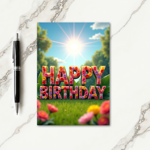 Vibrant Birthday Blossom Card