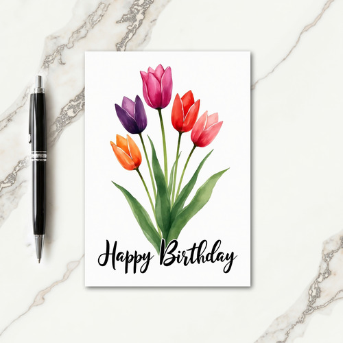 Vibrant Birthday Bouquet Card