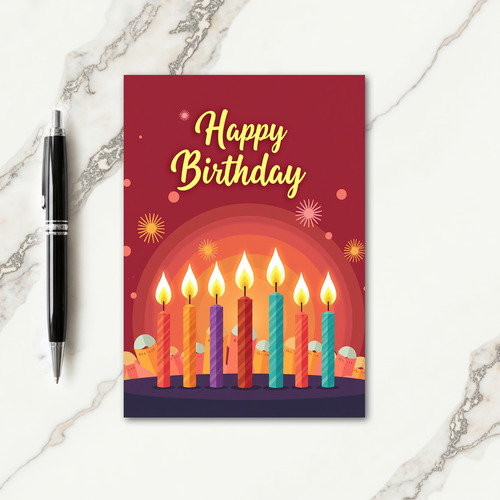 Vibrant Birthday Candle Card
