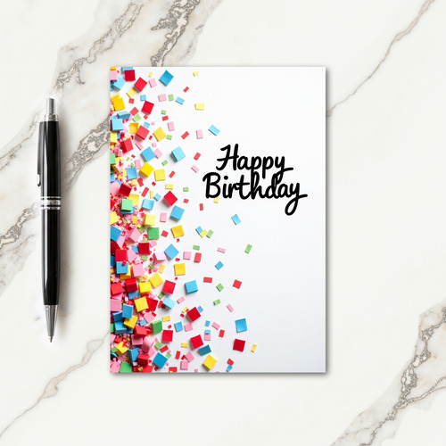 Vibrant Birthday Cascade Card