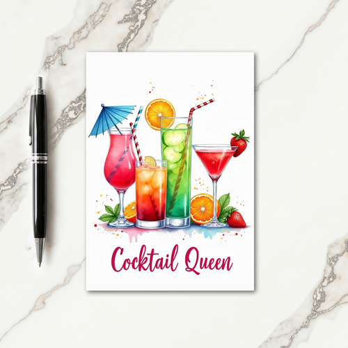Vibrant Birthday Drinks Card