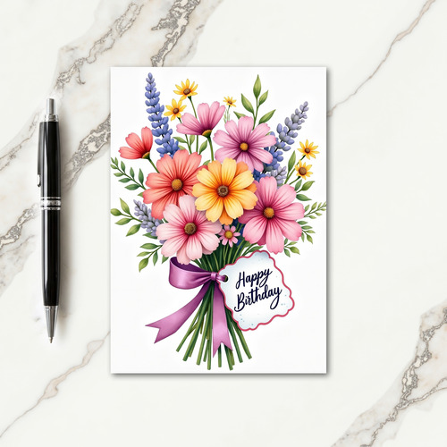 Vibrant Birthday Floral Card
