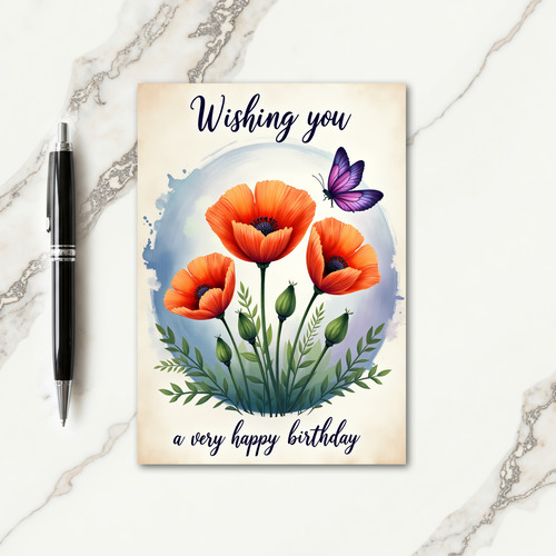 Vibrant Birthday Flower Card