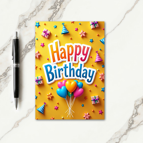 Vibrant Birthday Gifts Card