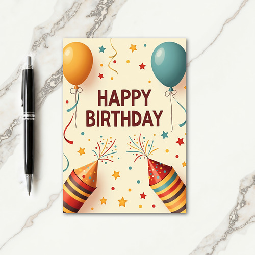 Vibrant Birthday Illustration Card