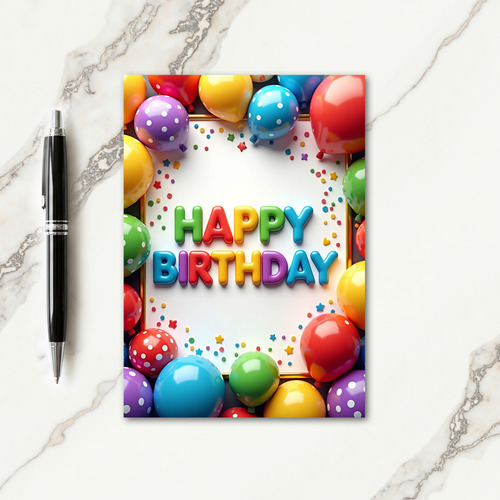 Vibrant Birthday Letters Card