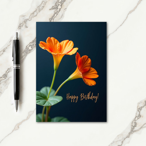 Vibrant Birthday Orange Bloom Card